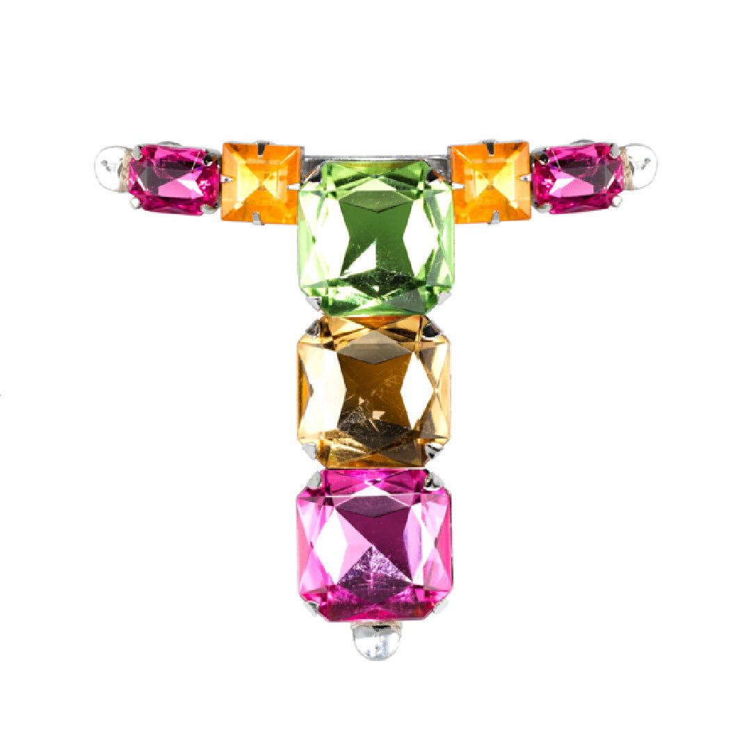 Pasted Colored Rhinestone Sandal Strap