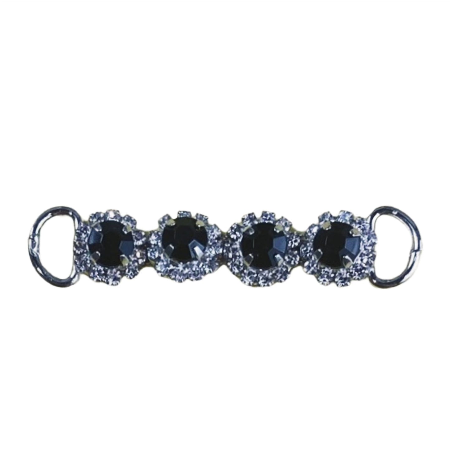 Black Rhinestone and Crystal on Snap Clip