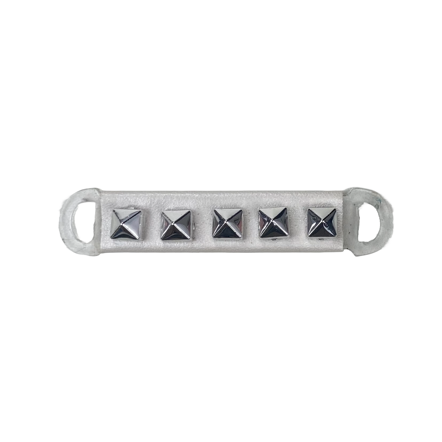 Silver Spikes on Ivory Snap Clip
