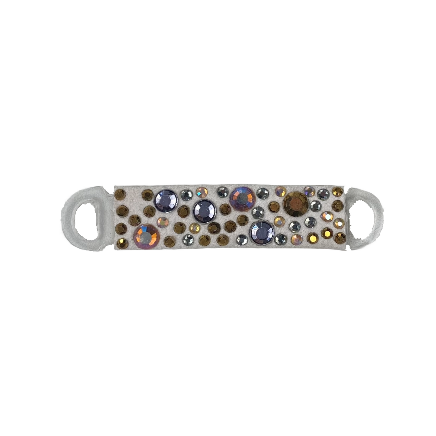 Multicolor Rhinestone on Ivory Snap Clip