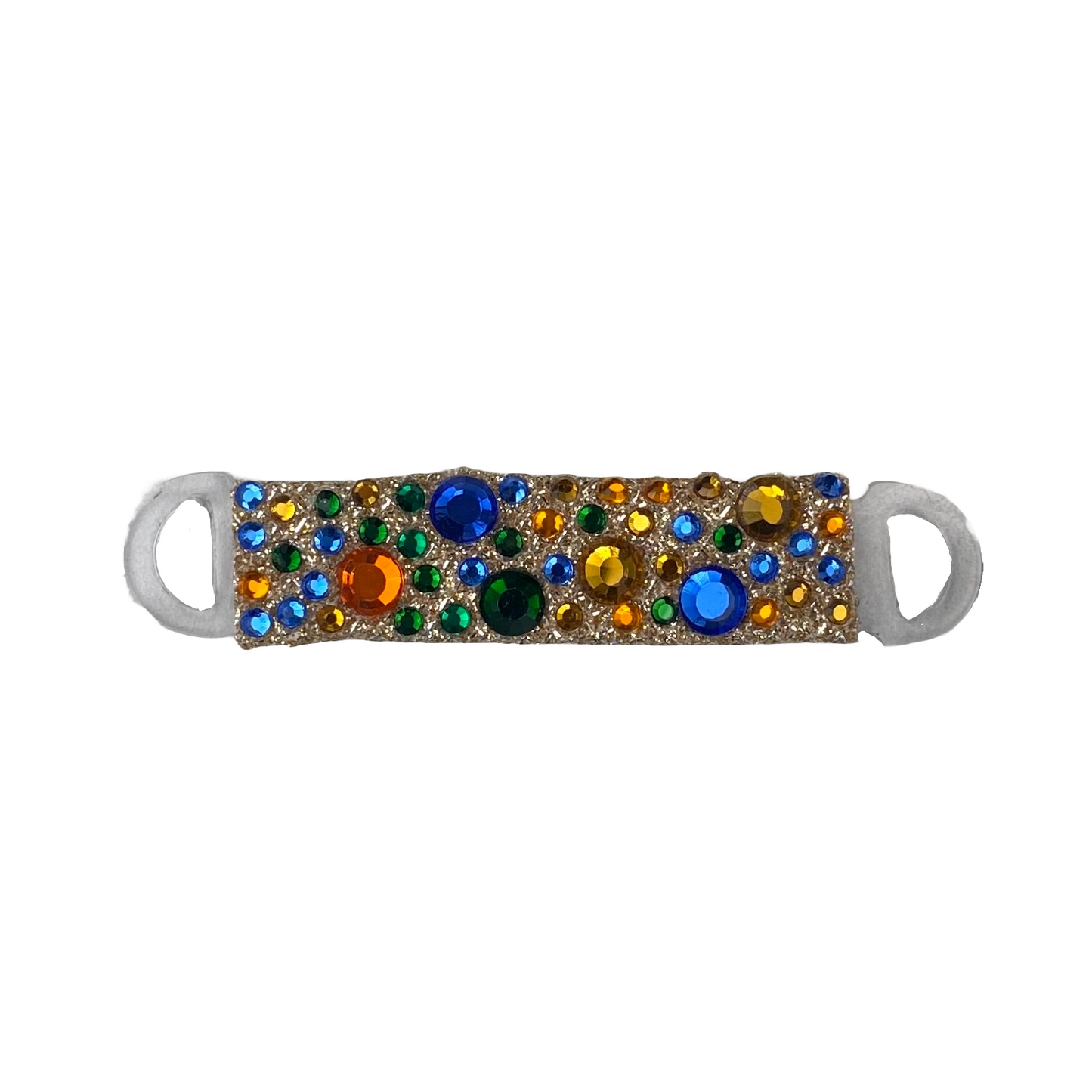 Multicolor Rhinestone on Gold Snap Clip