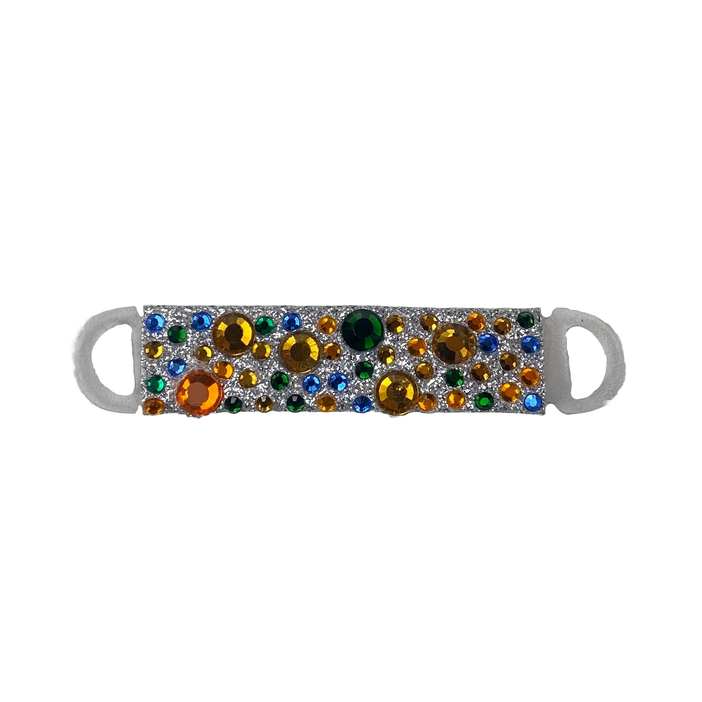 Multicolor Rhinestone on Silver Snap Clip