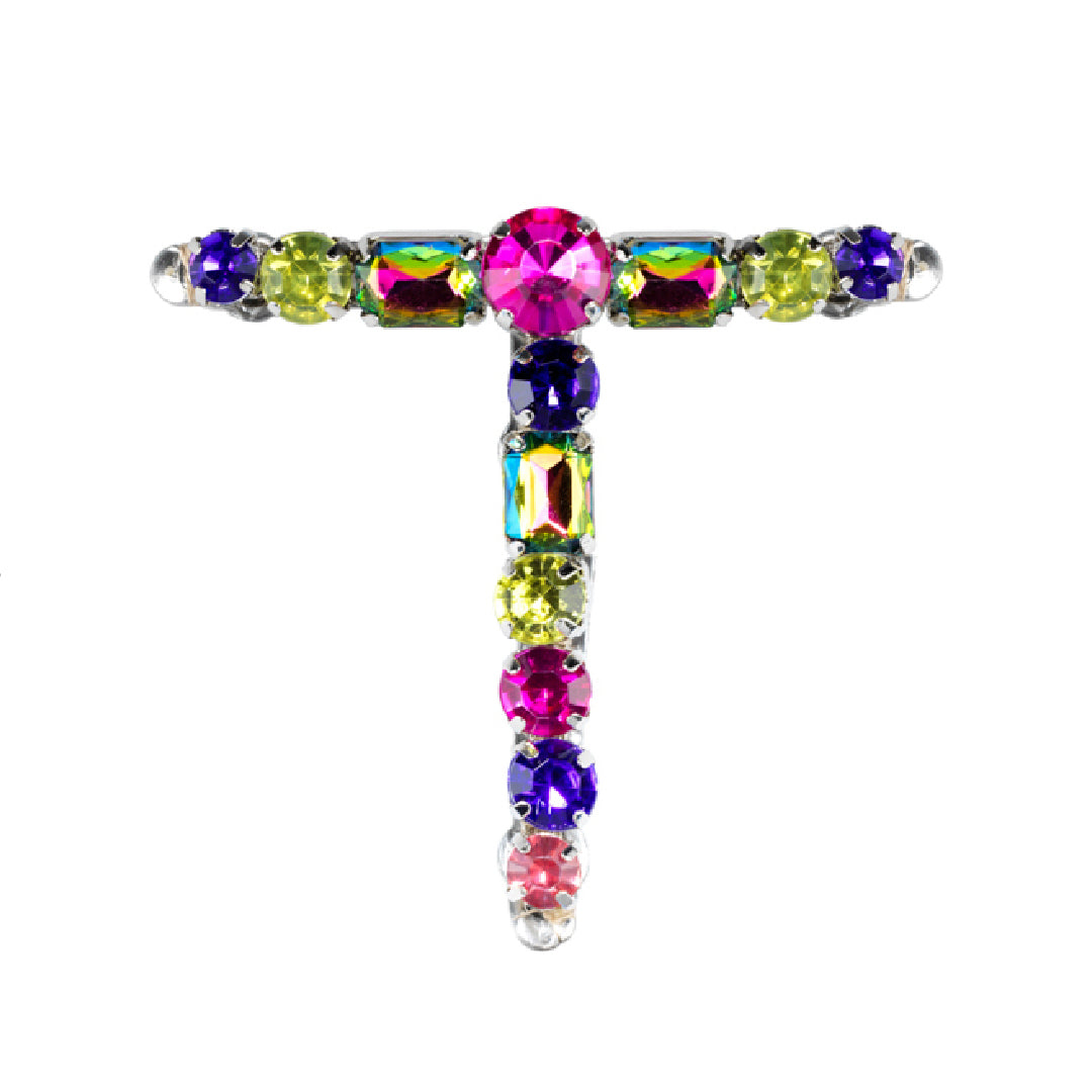 Sandal Strap in Pinks, Lt Green and Purple Rhinestones