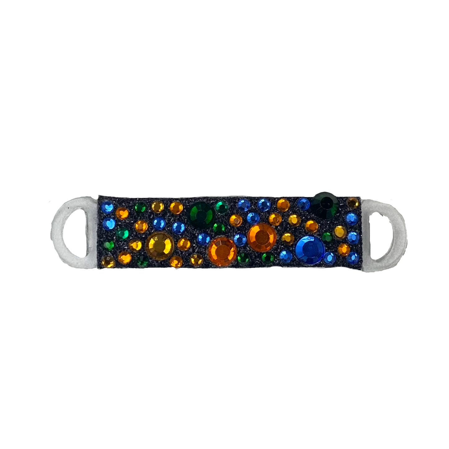 Multicolor Rhinestone on Black Snap Clip