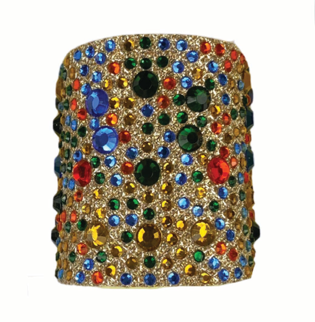 Multicolor Rhinestones on Gold