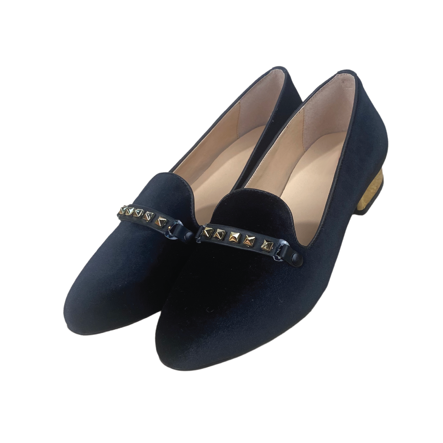 Gold Stud Clip w Gold Heel