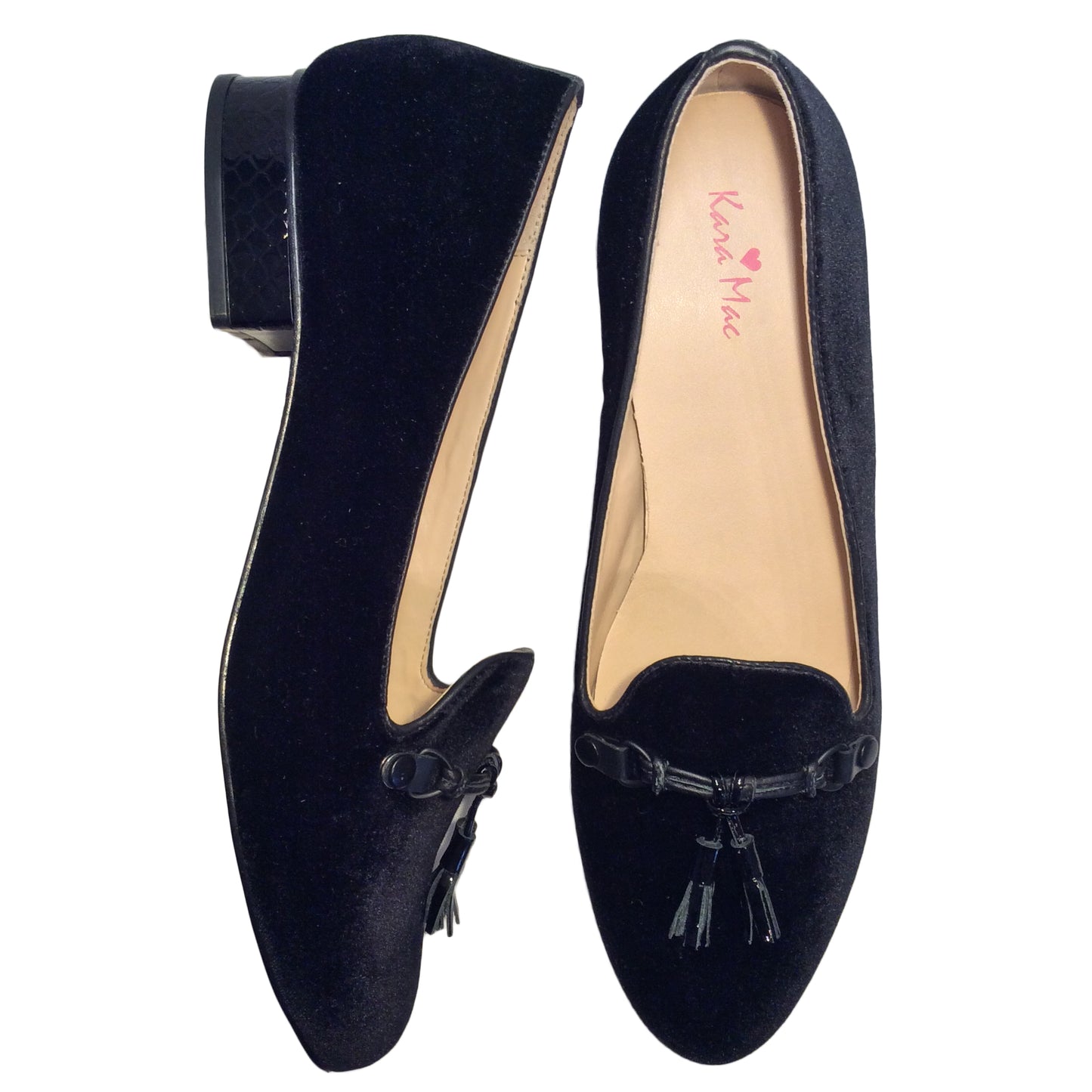 Black Tassel Clip w Black Patent Heel