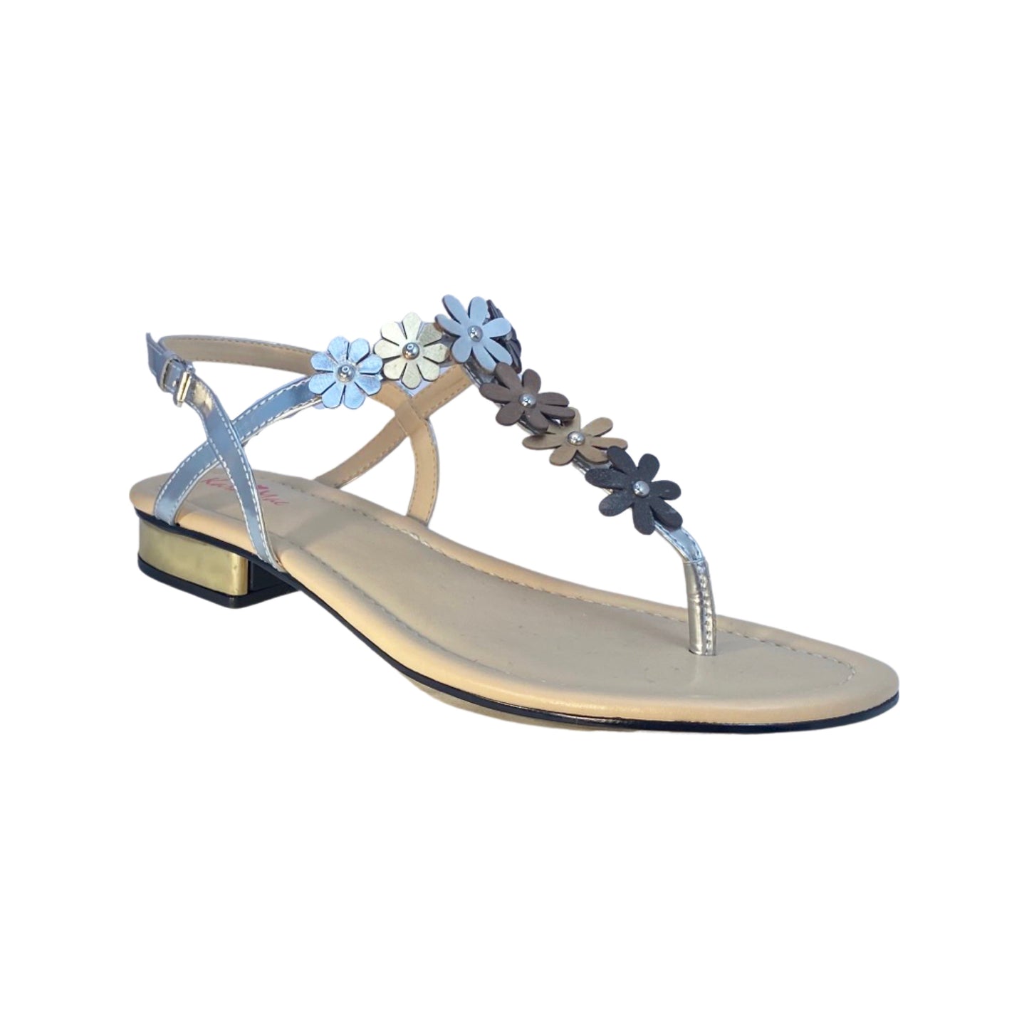 Metallic Maui Flower w Gold Heel