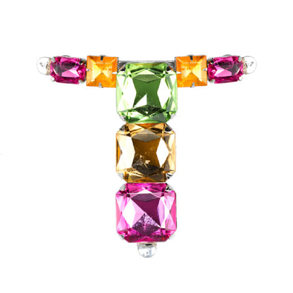 Pasted Colored Rhinestone Sandal Strap