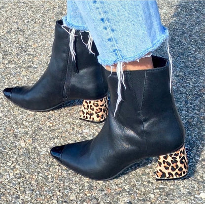 Boho Ankle Boot with Flared Convertible Heels