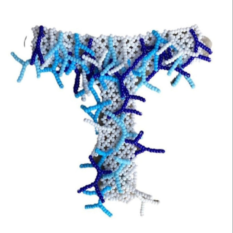 Hand Beaded Sandal Strap in a Coral Reef Pattern