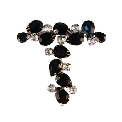 Sandal Strap in Large Black Rhinestone and Crystals