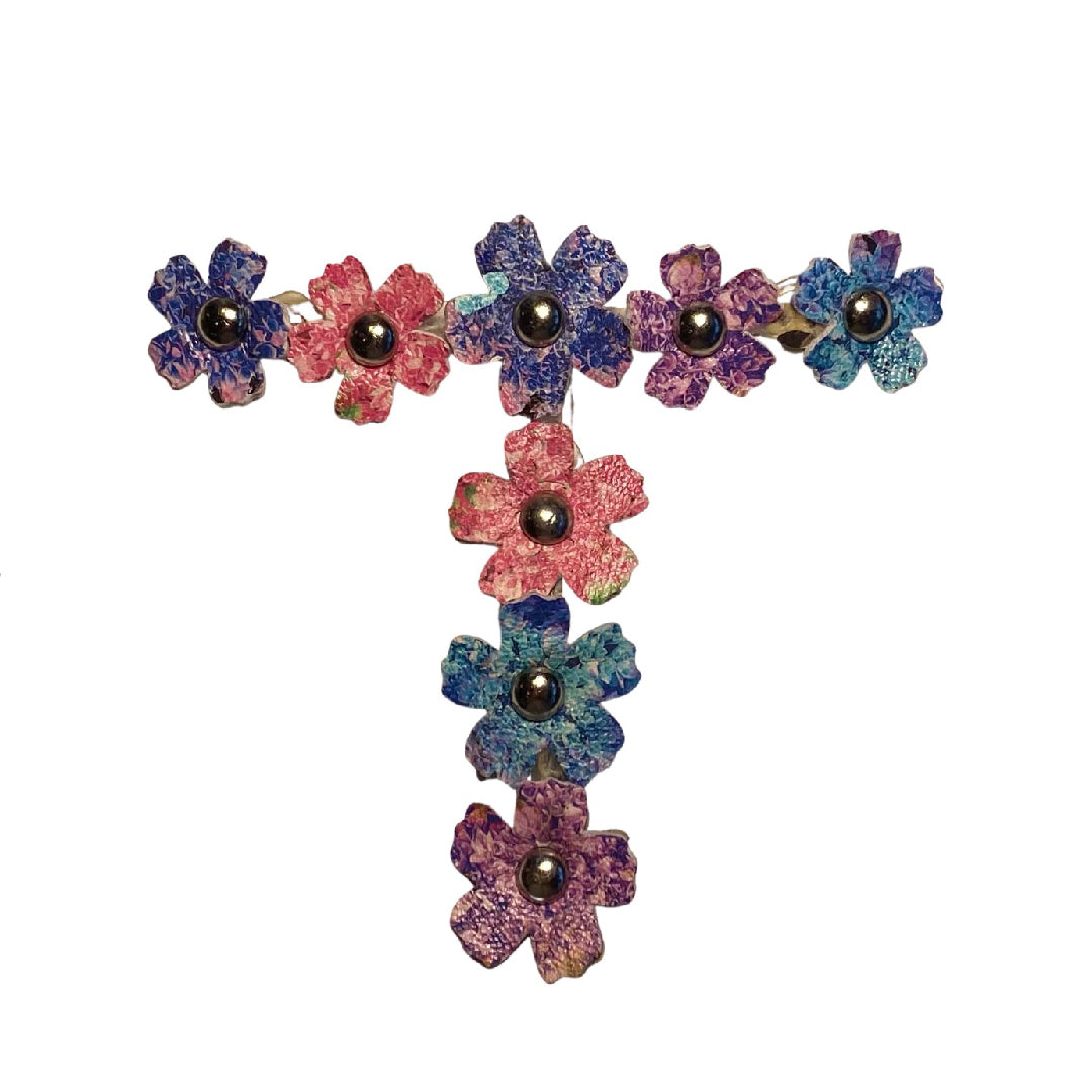 Sandal Strap in Printed Hydrangea Flowers 