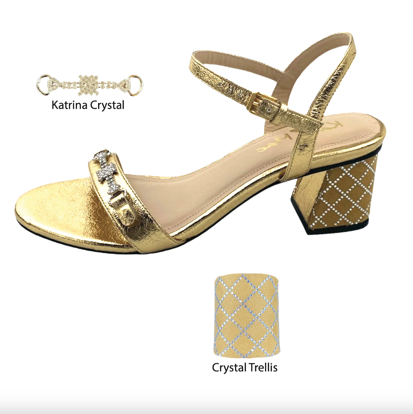 Gold Katrina Clip & Trellis Crystal Heel Bundle