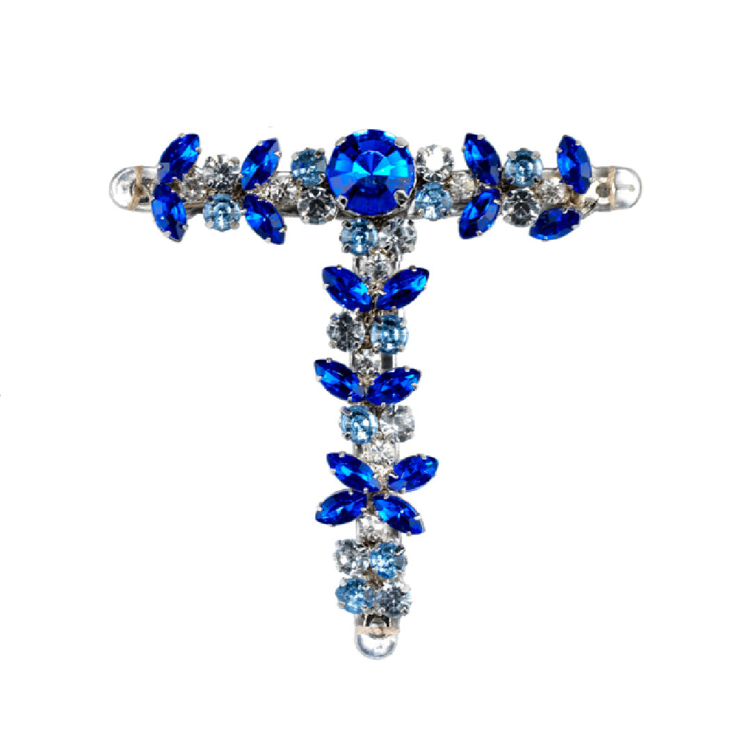 Sandal Strap in Sapphire Rhinestone and Crystals