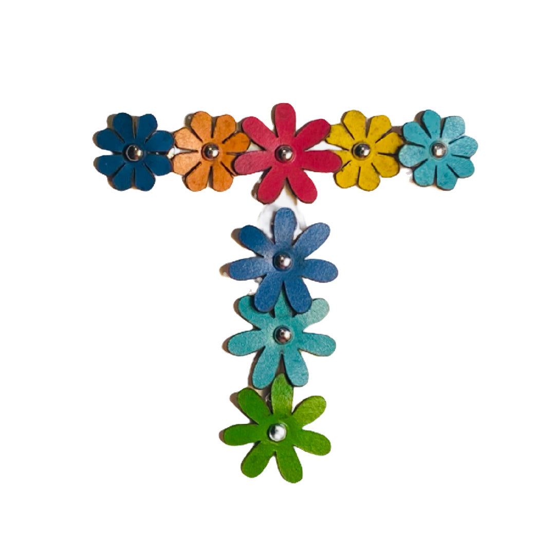 Sandal Strap in Rainbow Colored Flowers 