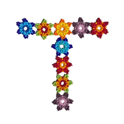Hand Beaded Sandal Strap in a Multi Colored Ethnic Pattern