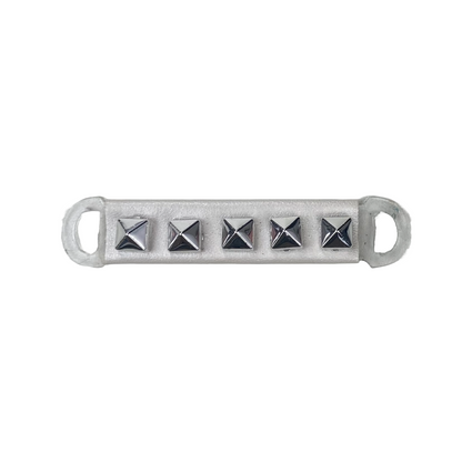 Silver Spikes on Ivory Snap Clip