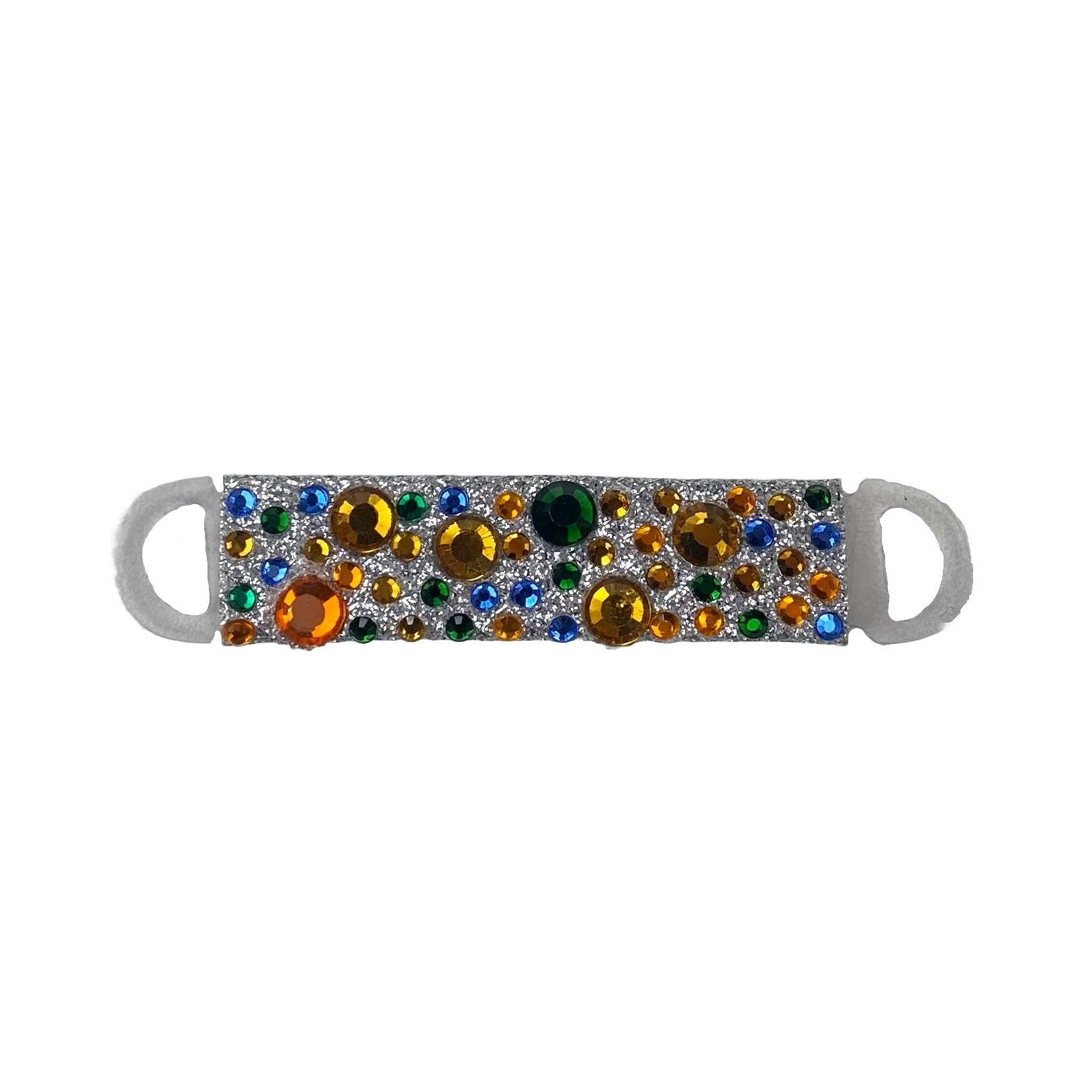 Multicolor Rhinestone on Silver Snap Clip