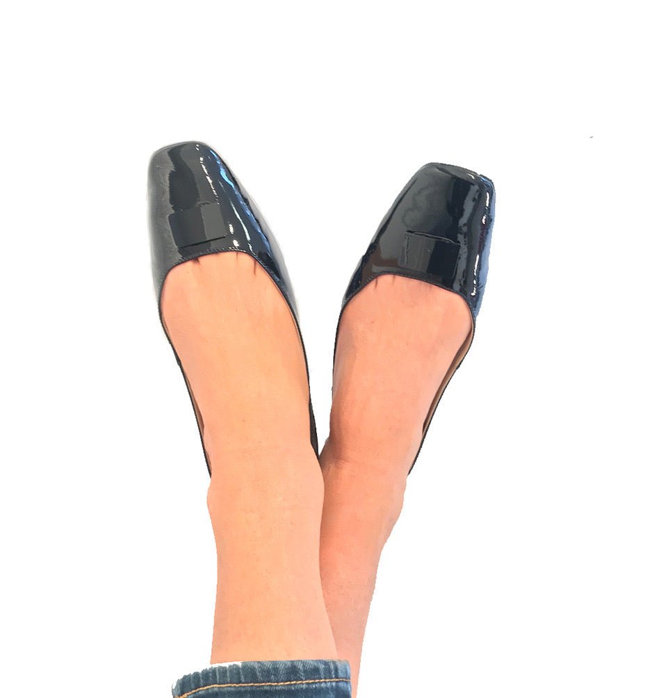 Ballet Flat in Black Patent Leather - Kara Mac Shoes