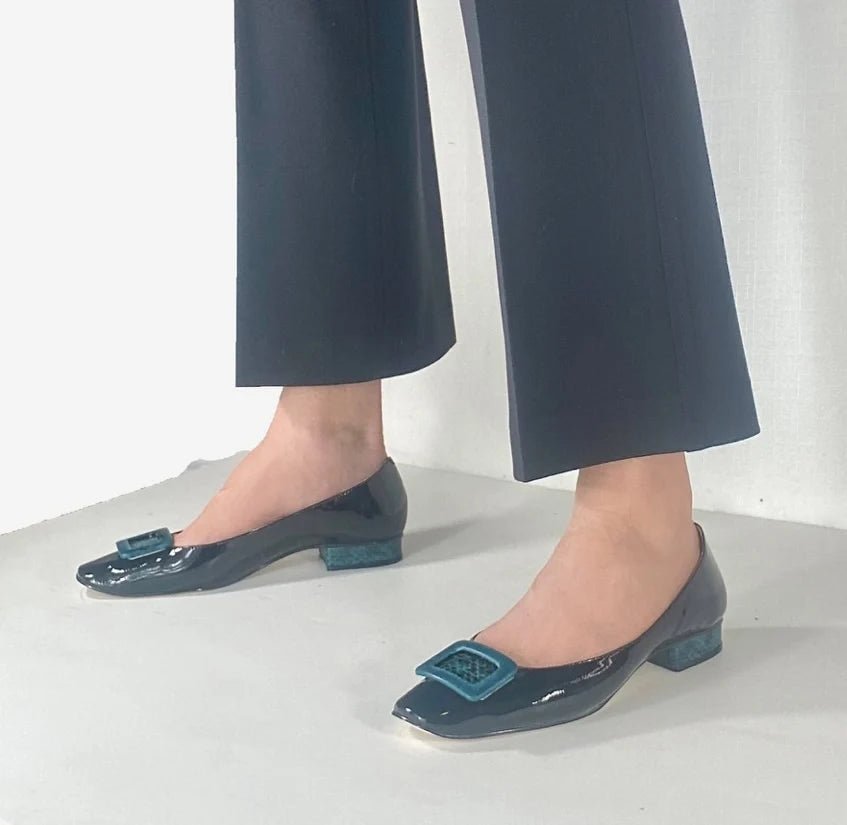 Ballet Flat in Black Patent Leather - Kara Mac Shoes