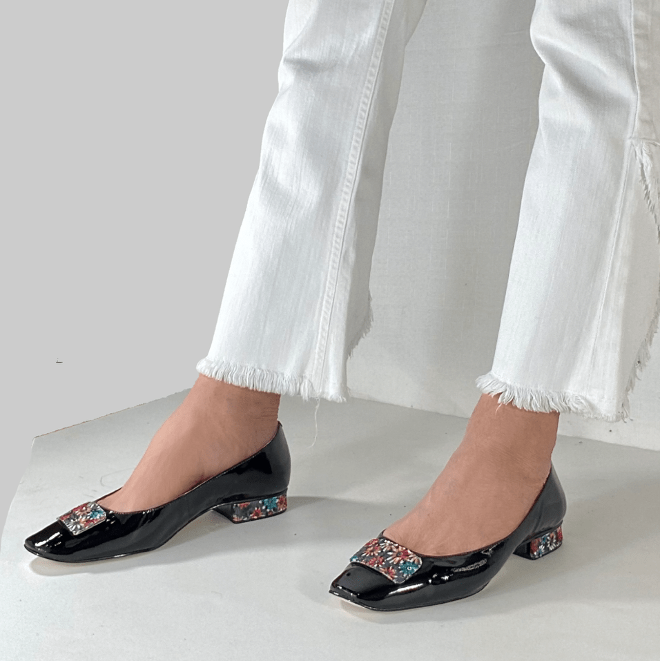 Ballet Flat in Black Patent Leather - Kara Mac Shoes