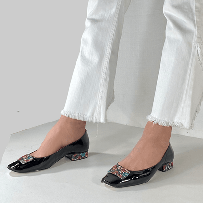 Ballet Flat in Black Patent Leather - Kara Mac Shoes