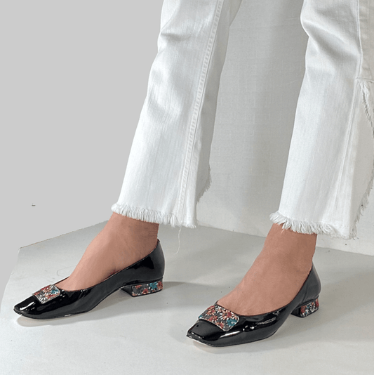 Ballet Flat in Black Patent Leather - Kara Mac Shoes