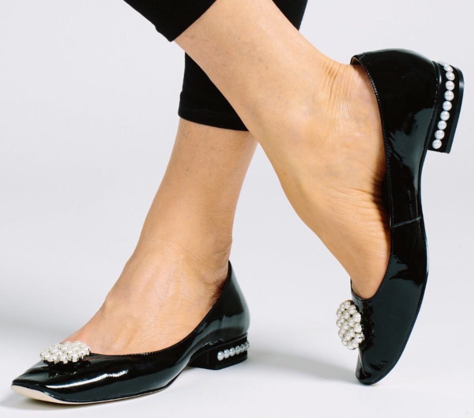 Ballet Flat in Black Patent Leather - Kara Mac Shoes