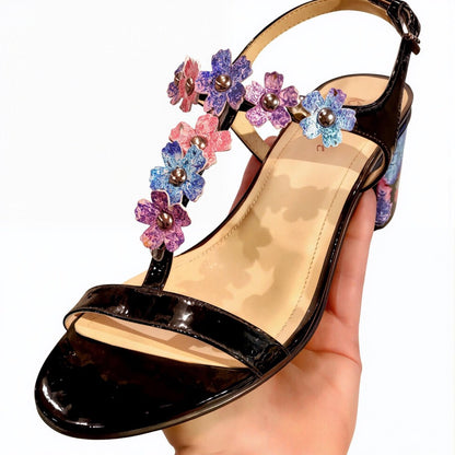 Celebrity Sandal Black - Block Heel - Kara Mac Shoes