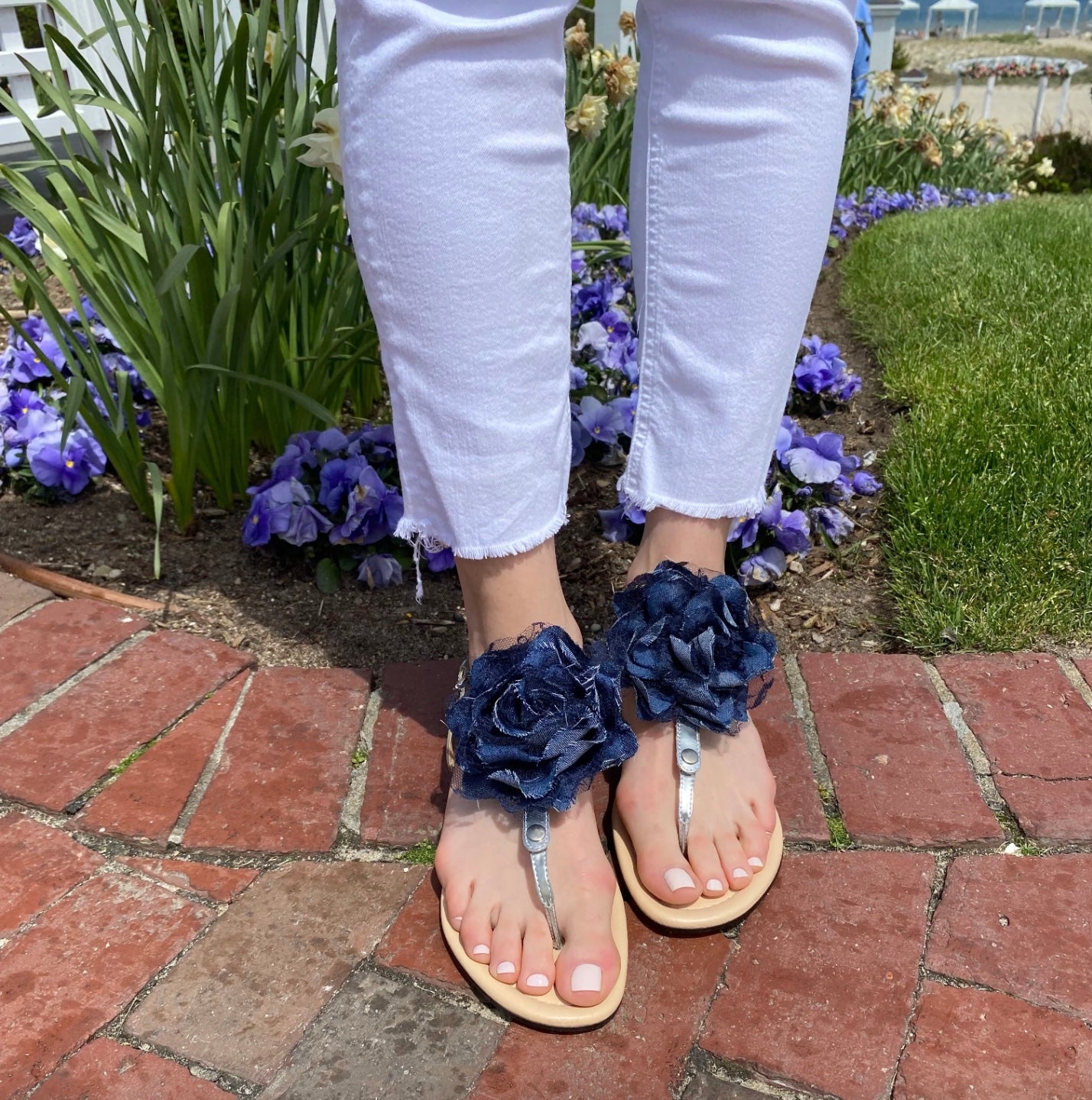 Denim Flower and Heel