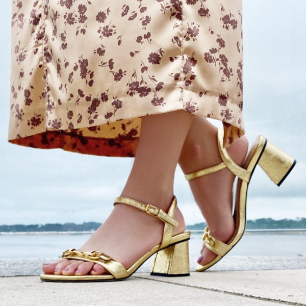 GiGi Sandal in Gold - BASE ONLY - Kara Mac Shoes