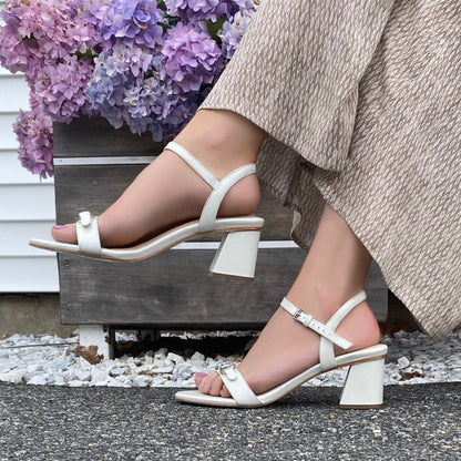 GiGi Sandal in Pearl - BASE ONLY - Kara Mac Shoes