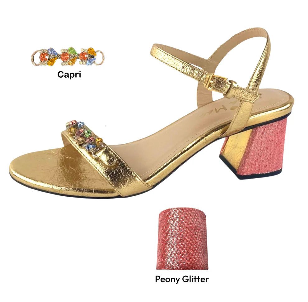 GiGi Sandal in Gold including Clip & Heel Bundle - Kara Mac Shoes