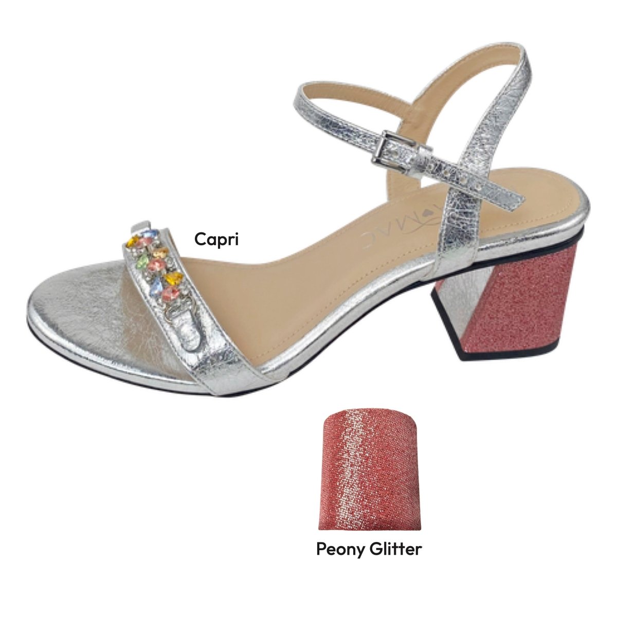 GiGi Sandal in Silver including Clip & Heel Bundle - Kara Mac Shoes