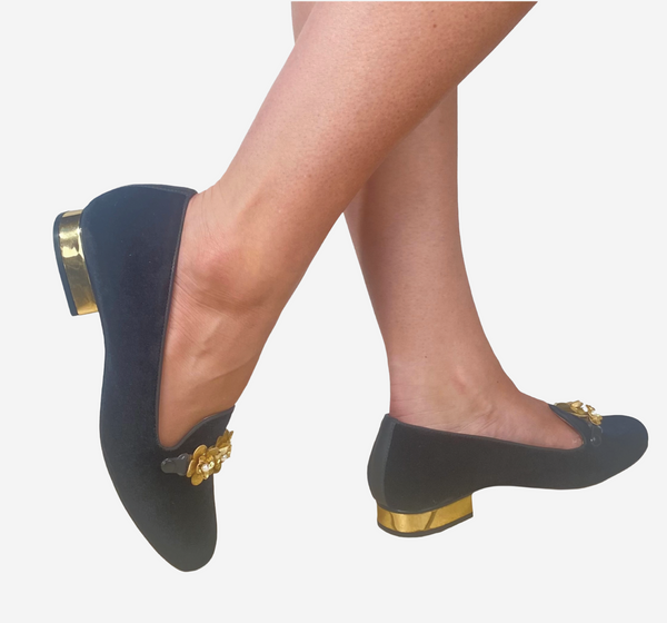 Gold Fleur Clip & Heel