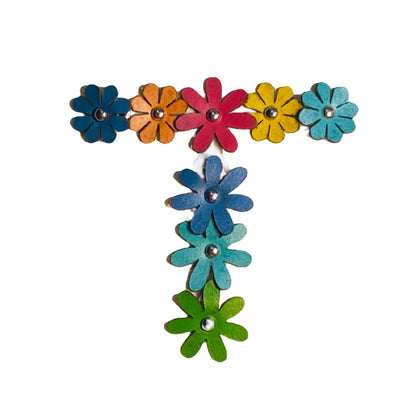 Sandal Strap in Rainbow Colored Flowers 