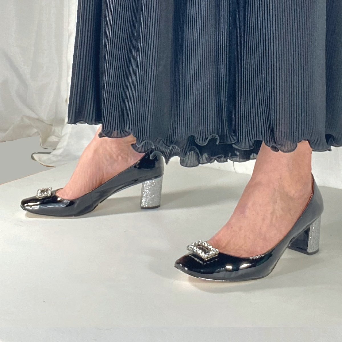 Perfect Pump in Black Patent Leather - Kara Mac Shoes