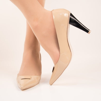 Prima Pump in Nude Patent Leather - Kara Mac Shoes