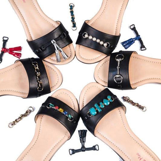 Snappy Slides Black - Kara Mac Shoes