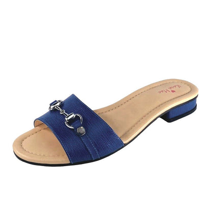 Snappy Slides Denim - Kara Mac Shoes