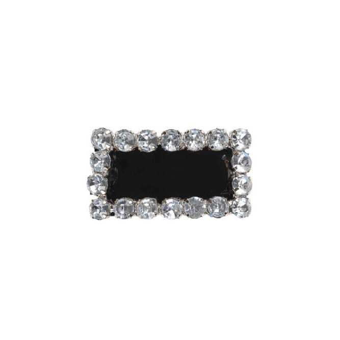 Crystal Outline with Black Patent Leather toe Clip