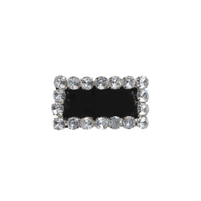 Crystal Outline with Black Patent Leather toe Clip
