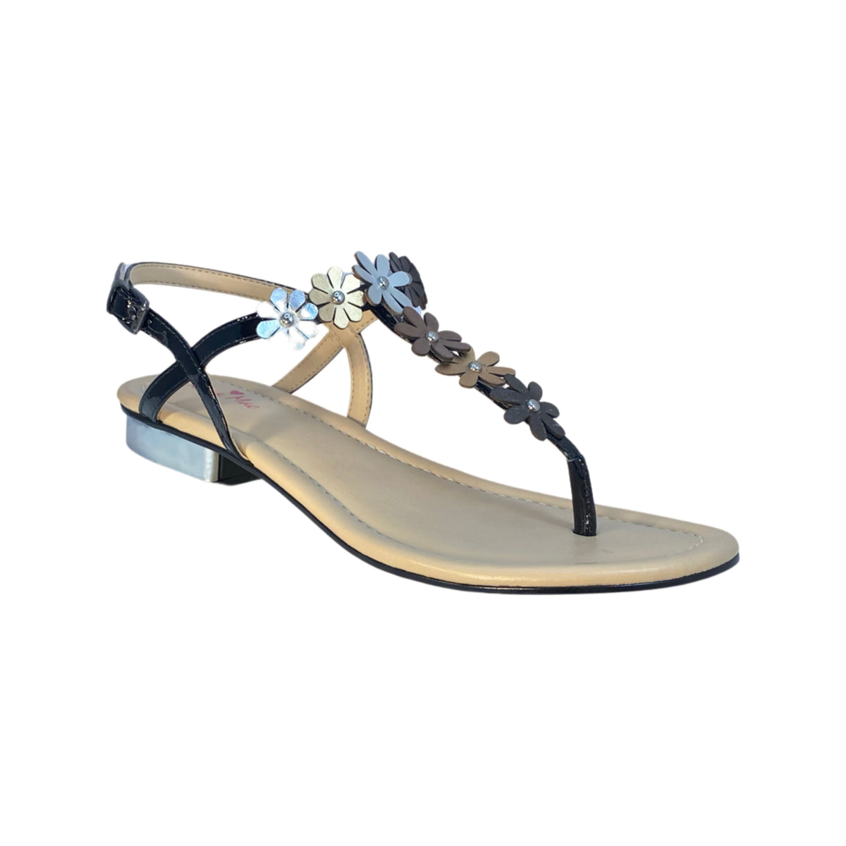 Black Flower Collection Stunning Sandal | Kara Mac Shoes