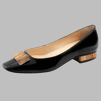 Ballet Flat in Black Patent Leather - Kara Mac Shoes
