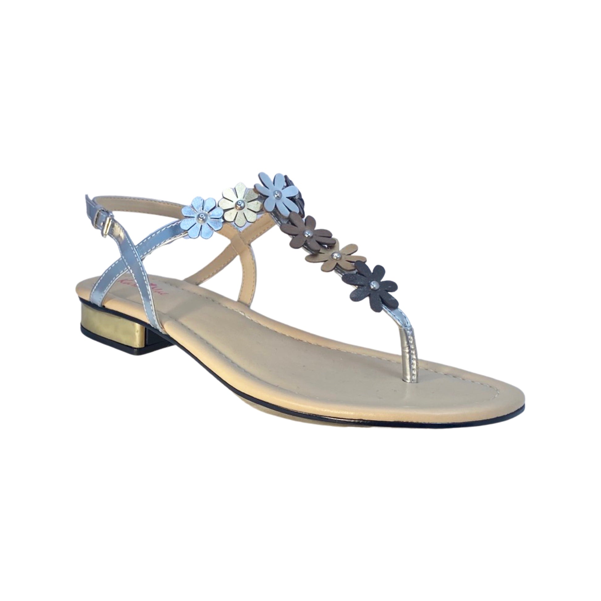 Metallic Maui Flower w Gold Heel
