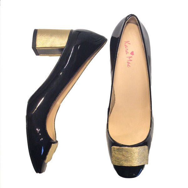 Perfect Pump in Black Patent Leather - Kara Mac Shoes