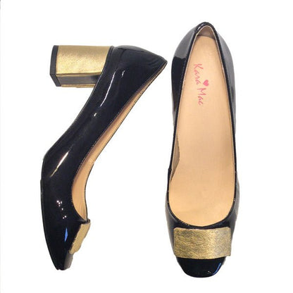 Perfect Pump in Black Patent Leather - Kara Mac Shoes