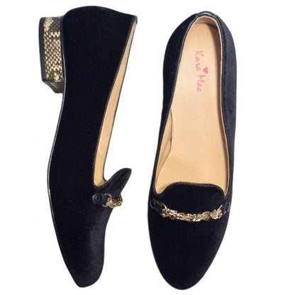 Smokin Hot Slipper in Black Velvet - Kara Mac Shoes