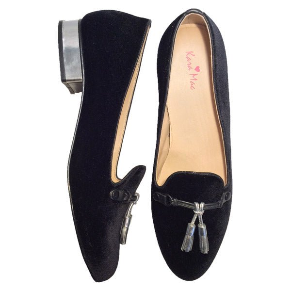 Smokin Hot Slipper in Black Velvet - Kara Mac Shoes